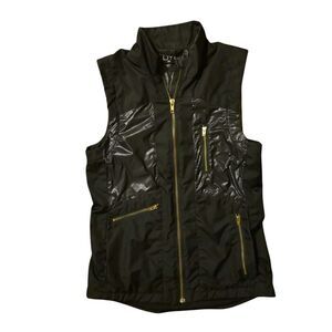 VINTAGE BYI XS Y2K Nylon Jacket USA Asymmetrical Zippers Black Goth